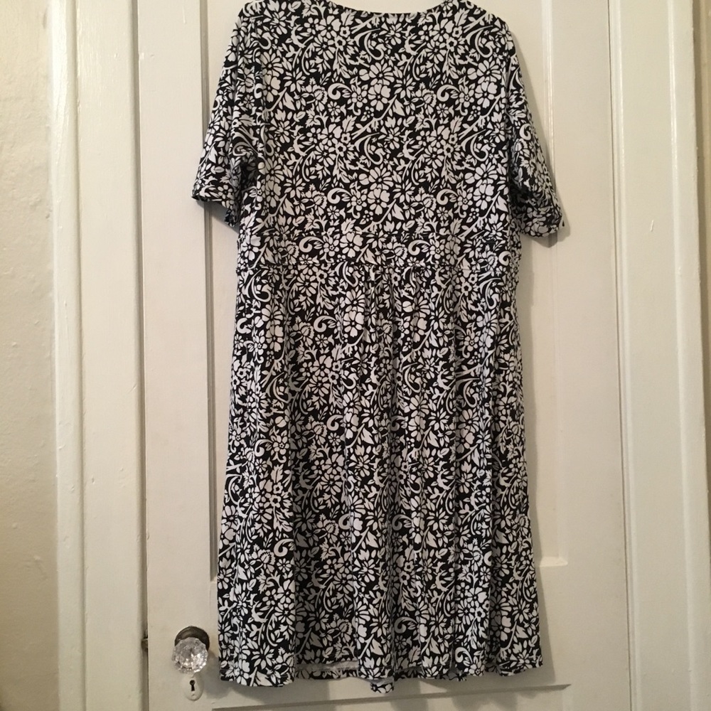 Lands End elbow sleeve fit and flare plus dress